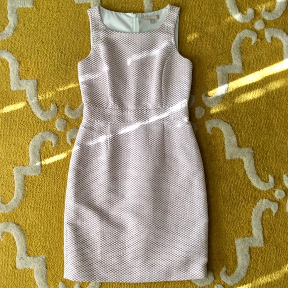 DONATED!  Banana Republic Jacquard - Pink and White Checkered Dress 🌷Beautiful - Picture 3 of 7